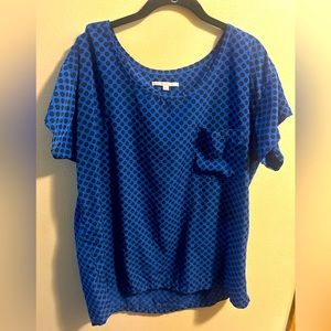 Royal blue w black dots Gap dress work top size X-Large